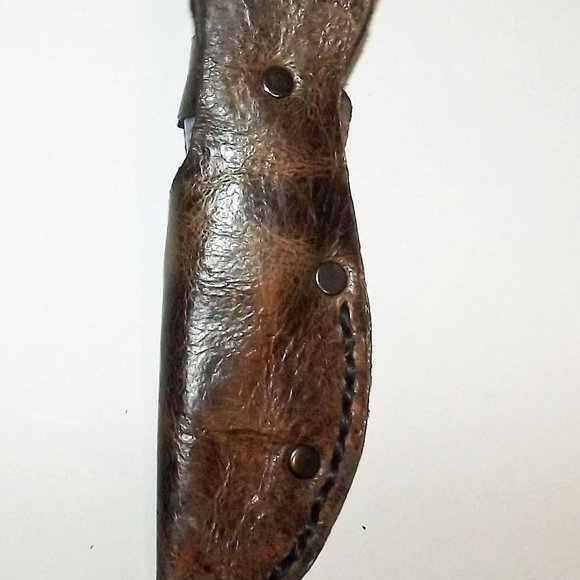 Fixed blade knife 7" Floral Polymer Handle, Leather sheath - Picture 7 of 14